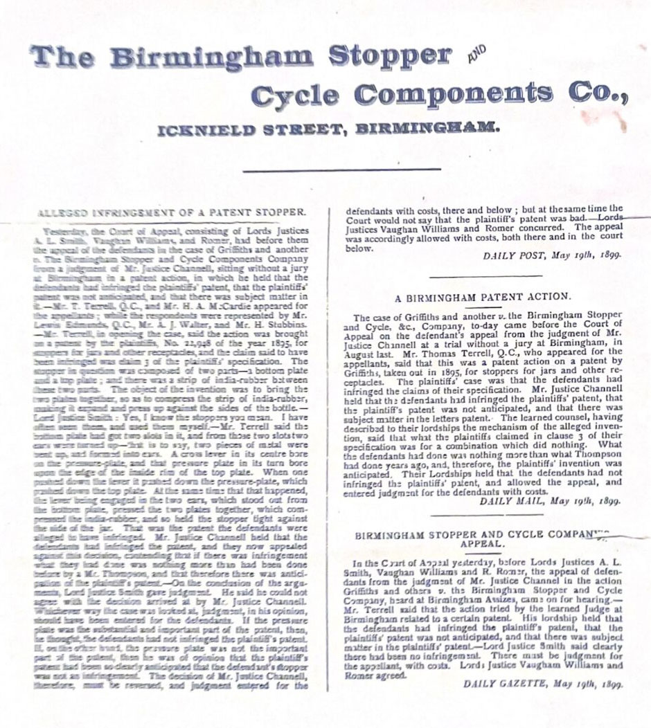 The Birmingham Stopper Cycle Components Co.
